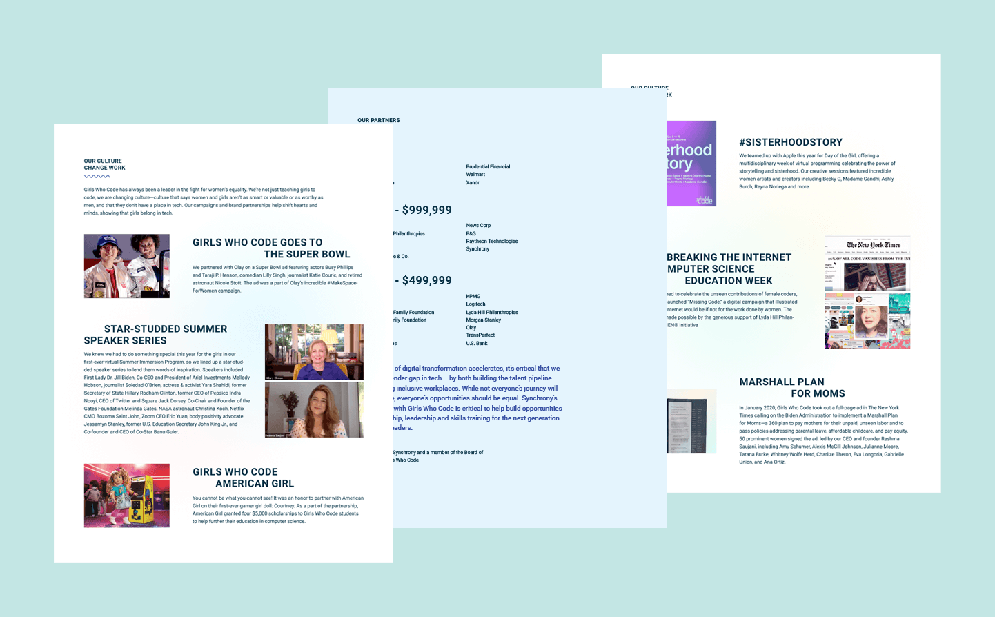 Girls Who Code Annual Report Column Five