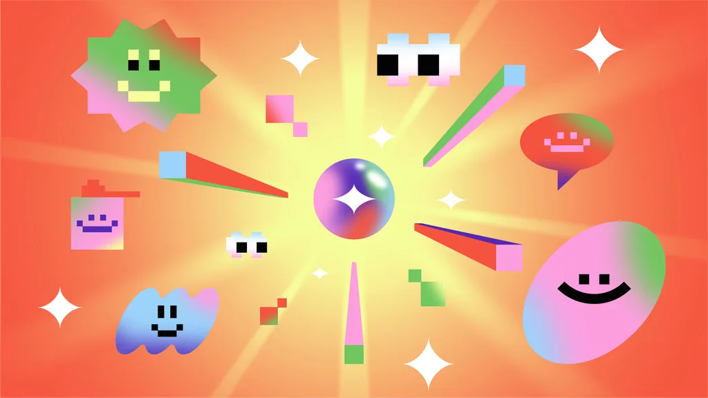 B2B video series still showing a ring of colorful character faces around a glowing orb, representing the MIECO creator community.