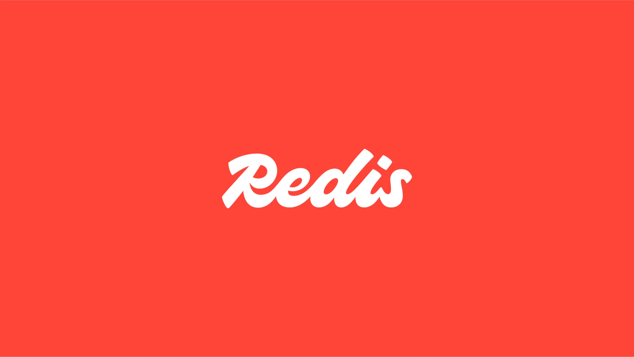 Redis script wordmark logo in white on a bright red background, used as the archive card image for the motion graphics case study.