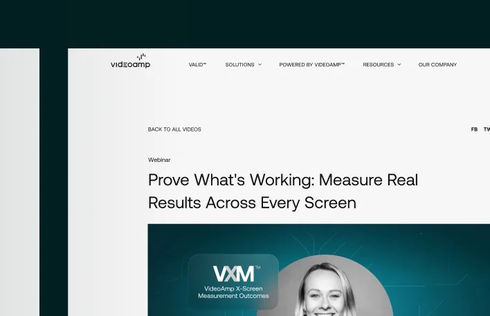 VideoAmp product screenshot used in the SaaS webinar engine for prospect education by Column Five